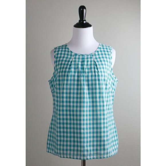 Talbots Gingham Print Sleeveless Blouse Top (NWT) - Picture 1 of 2